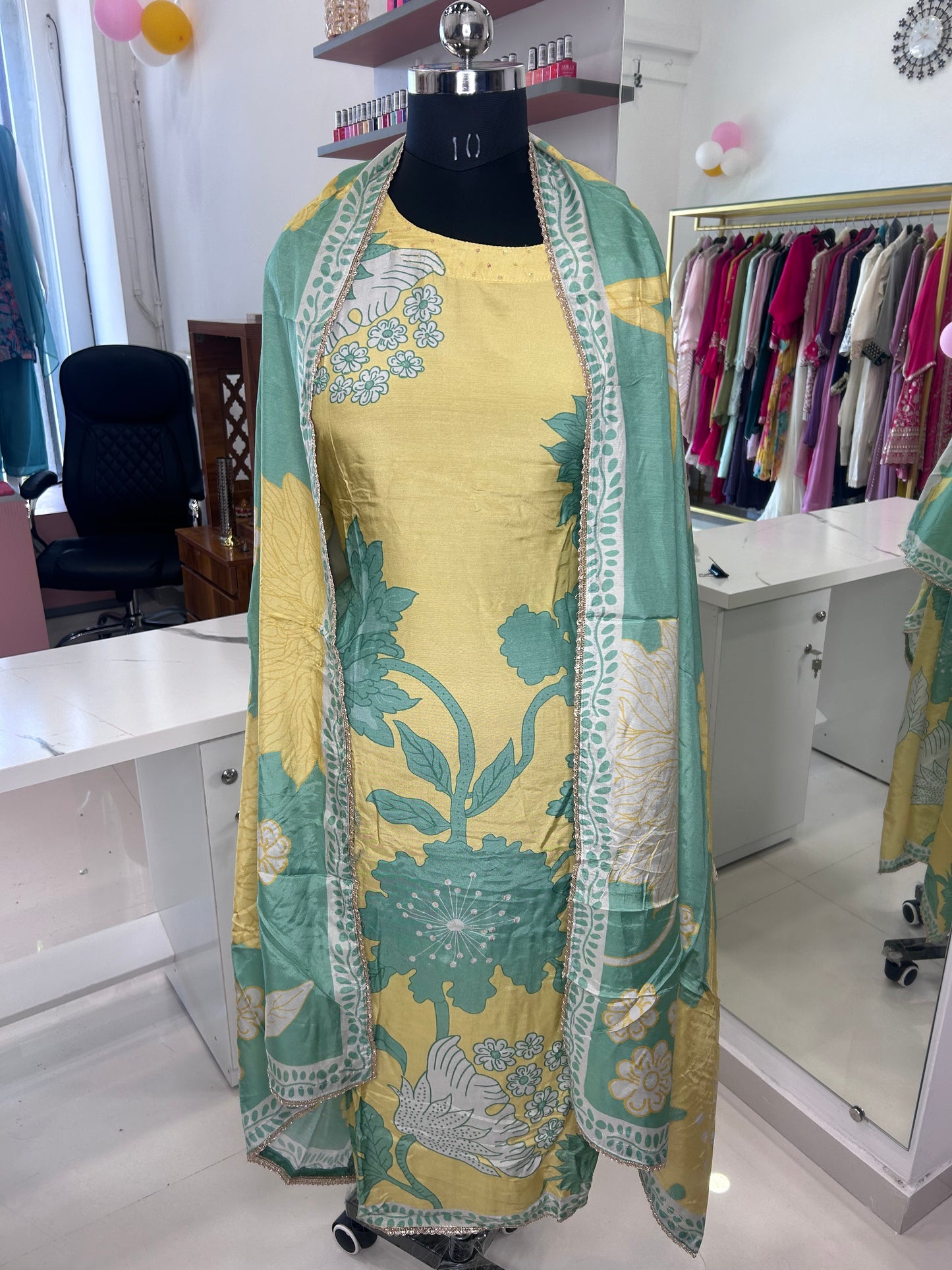 Product Title:

Vibrant Printed Muslin Suit - Muslin Kurta, Santoon Bottom, and Muslin Dupatta